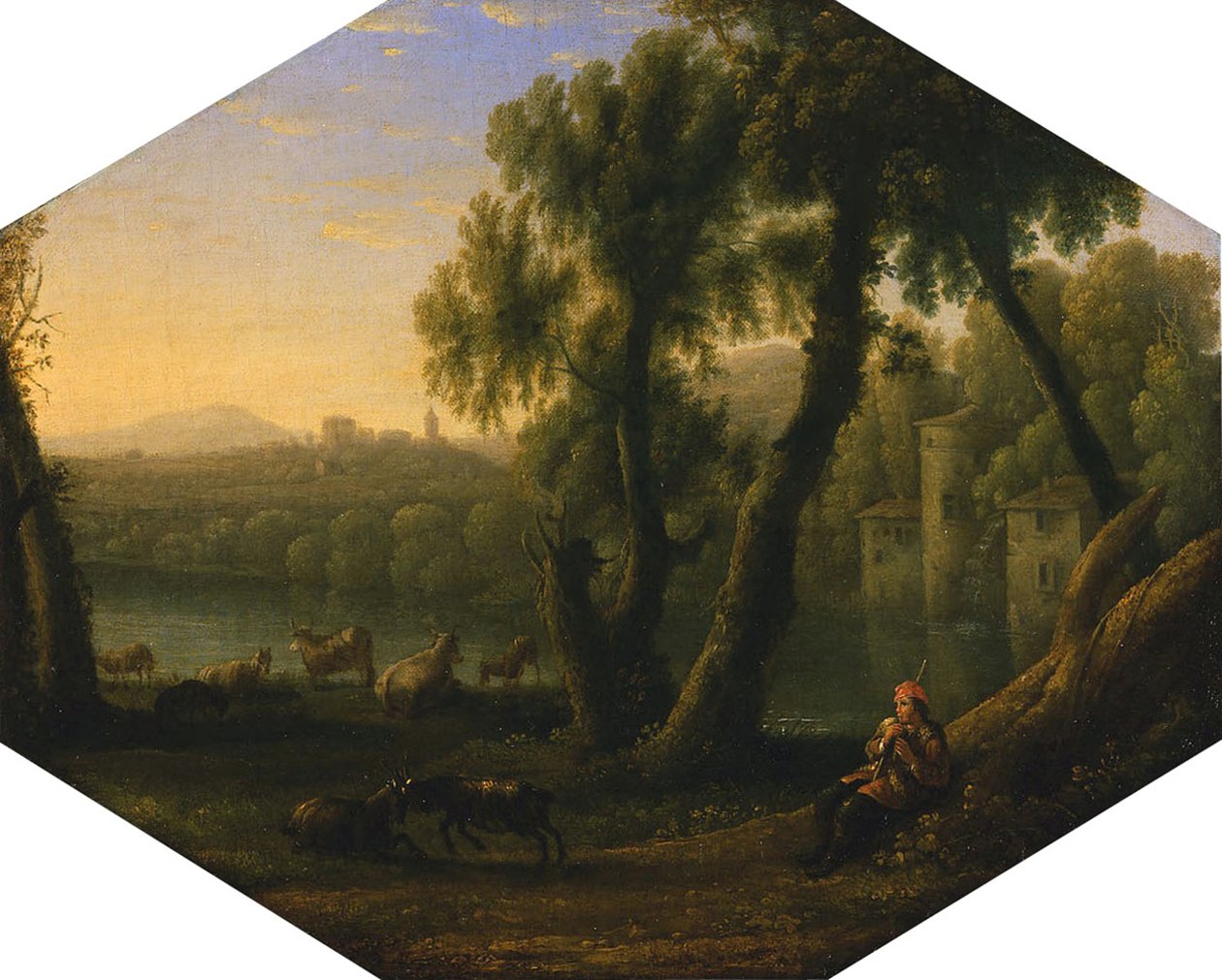 इटालियन लैंडस्केप, c.1636 द्वारा क्लाउड लोरेन