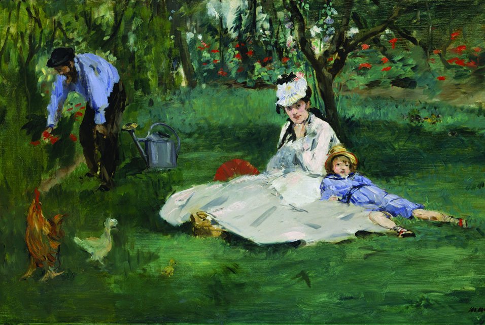 Indouard Manet - अर्जेंटीना में उनके गार्डन में मोनेट परिवार द्वारा क्लाउड मोनेट