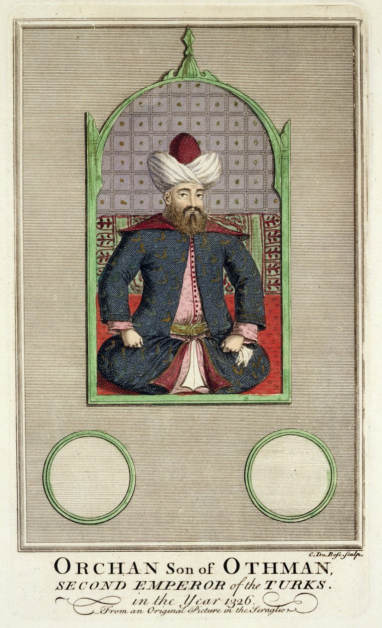 ओरखान (c.1288-c.1362) उस्मान का पुत्र, वर्ष 1326 में तुर्क के दूसरे सम्राट, सेराग्लियो में एक मूल चित्र द्वारा क्लाउड डू बोस