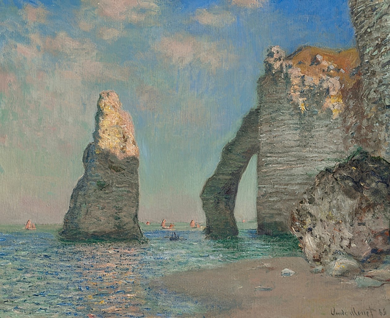 Attretat पर चट्टानें। 1885 द्वारा क्लाउड मोनेट