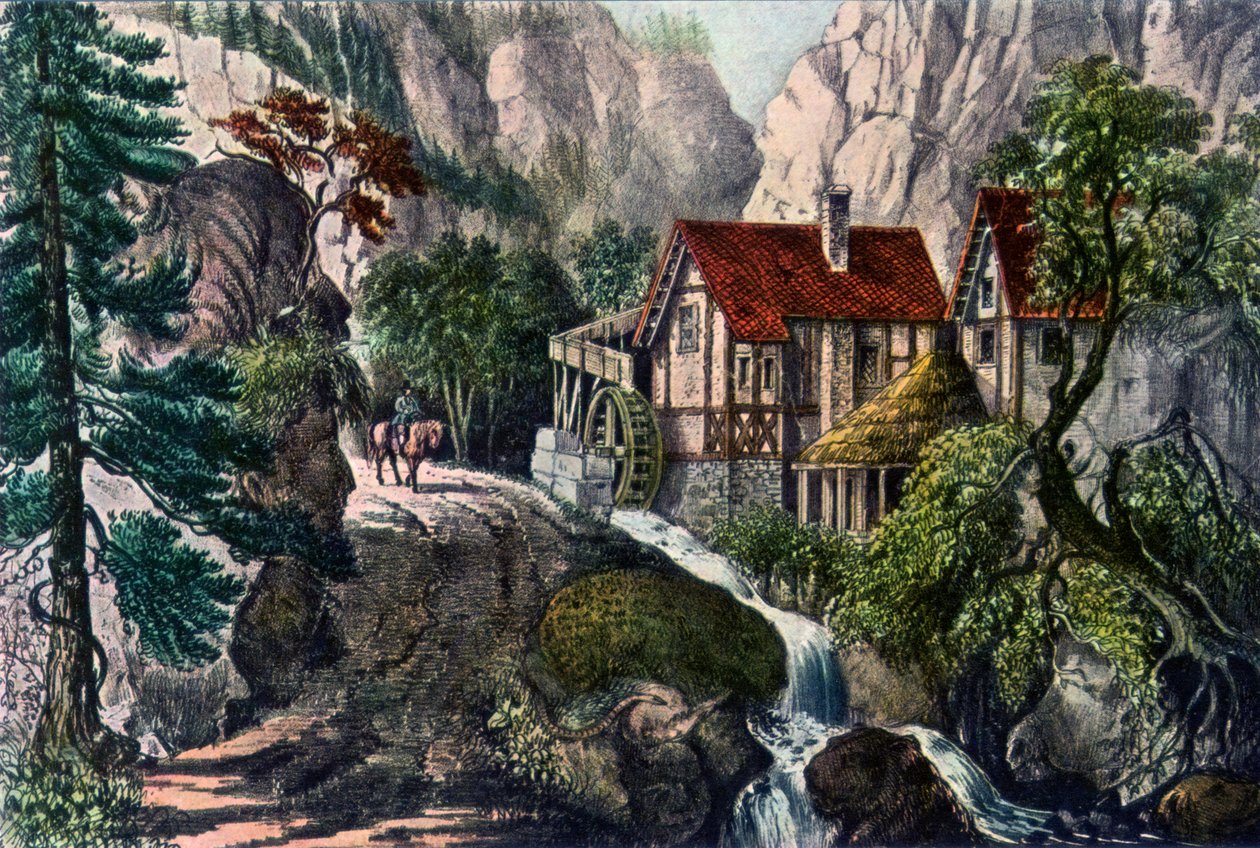 ओल्ड स्विस मिल, 1872। द्वारा कैरियर और Ives
