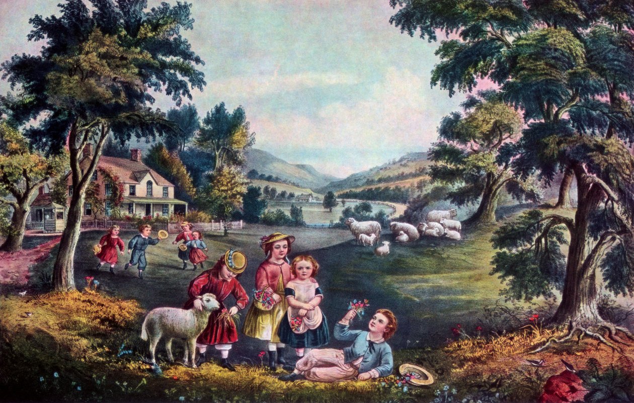 खुशी का मौसम, बचपन, 1868। द्वारा कैरियर और Ives
