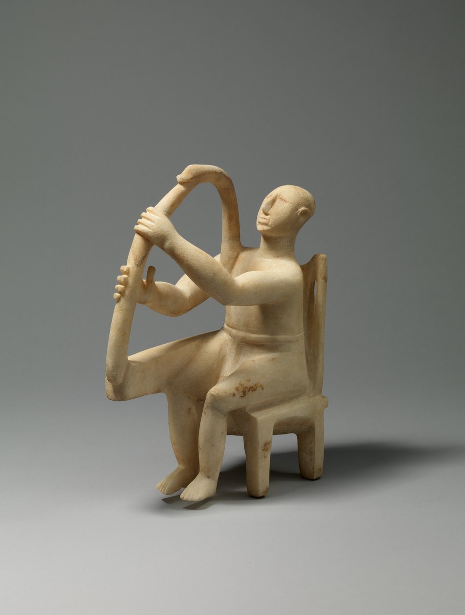 मार्बल सीटेड वीणा वादक, 2800-2700 ई.पू. (संगमरमर) द्वारा साइक्लडिक Cycladic