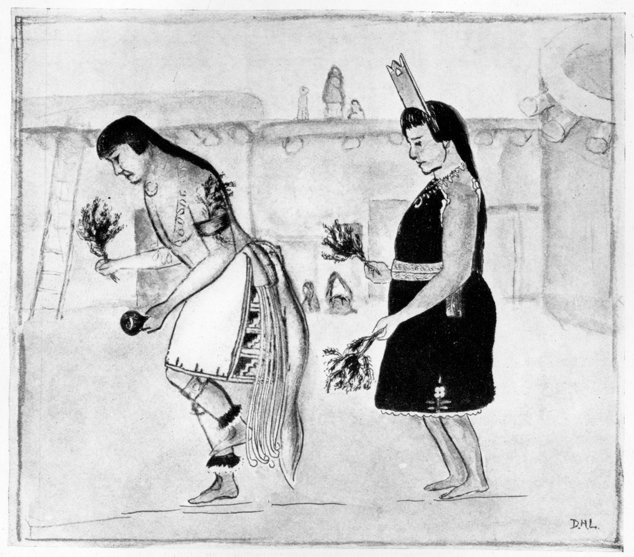 प्यूब्लो इंडियन डांसर्स, c.1925 द्वारा डीएच लॉरेंस