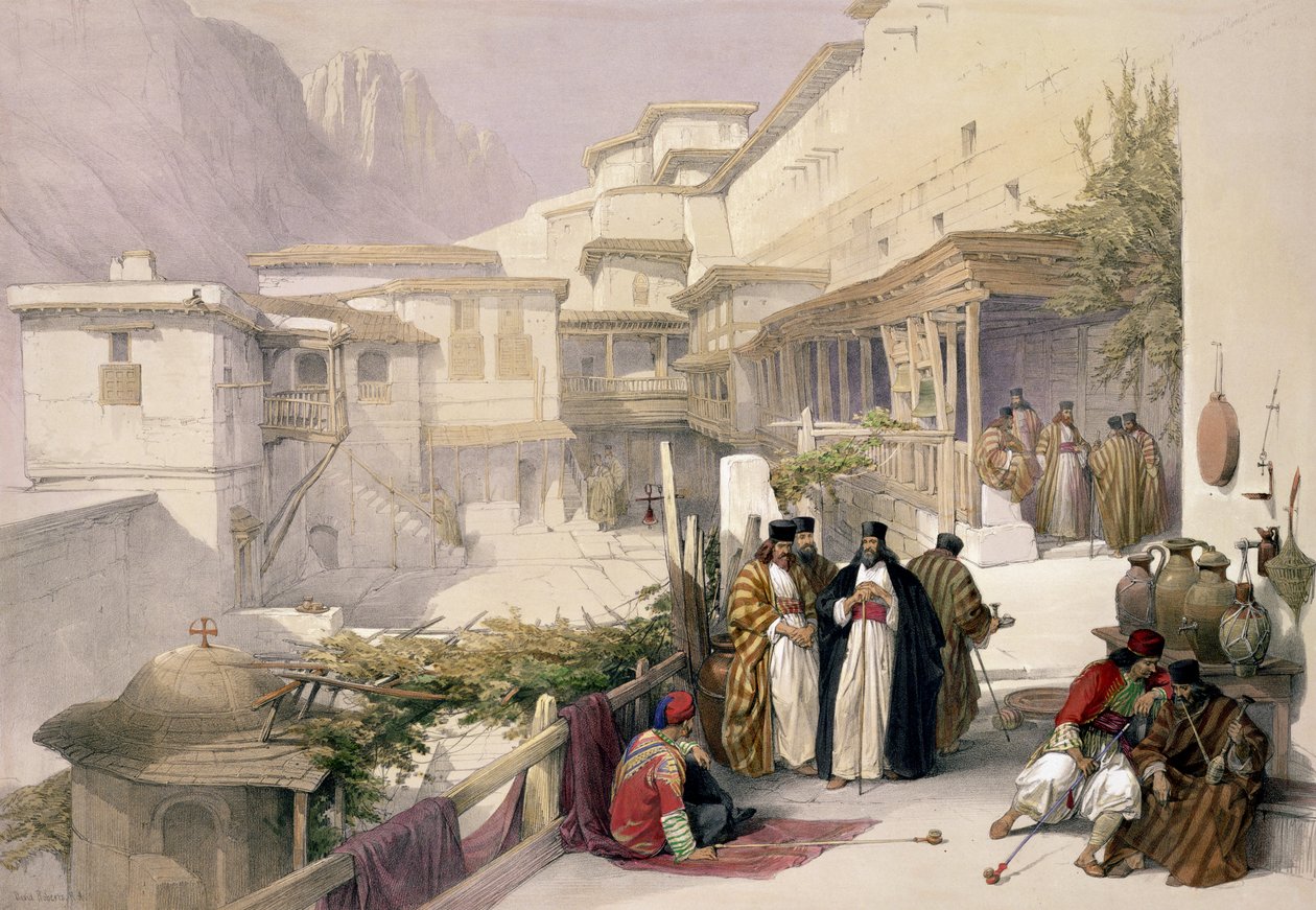 लुई कैथे (1806-85) पब द्वारा उत्कीर्ण &39;द होली लैंड&39; के खंड III से सेंट कैथरीन, माउंट सिनाई, फरवरी 17 1839, प्लेट 120। 1849 द्वारा डेविड रॉबर्ट्स