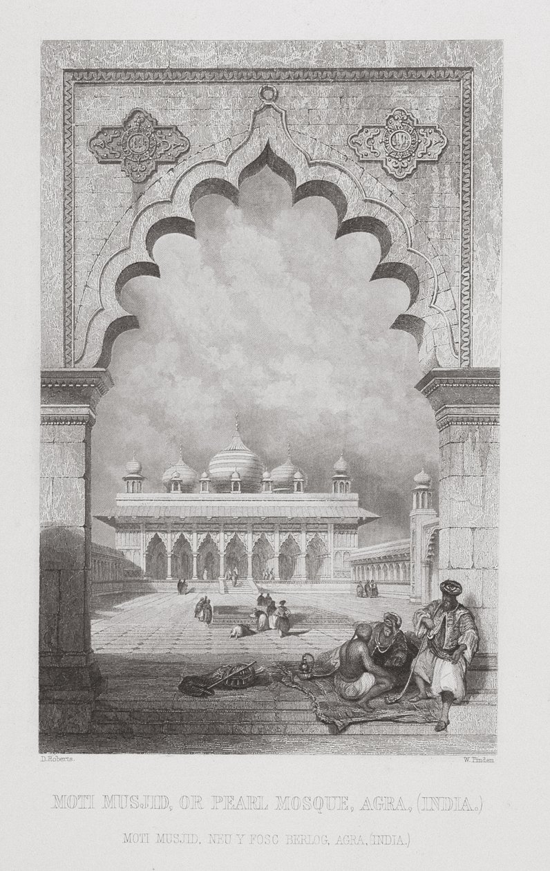 मोती मस्जिद, या पर्ल मस्जिद, आगरा, भारत, ए। फुलार्टन und कंपनी द्वारा प्रकाशित &39;विश्व धर्म&39; से डब्ल्यू। द्वारा डेविड रॉबर्ट्स