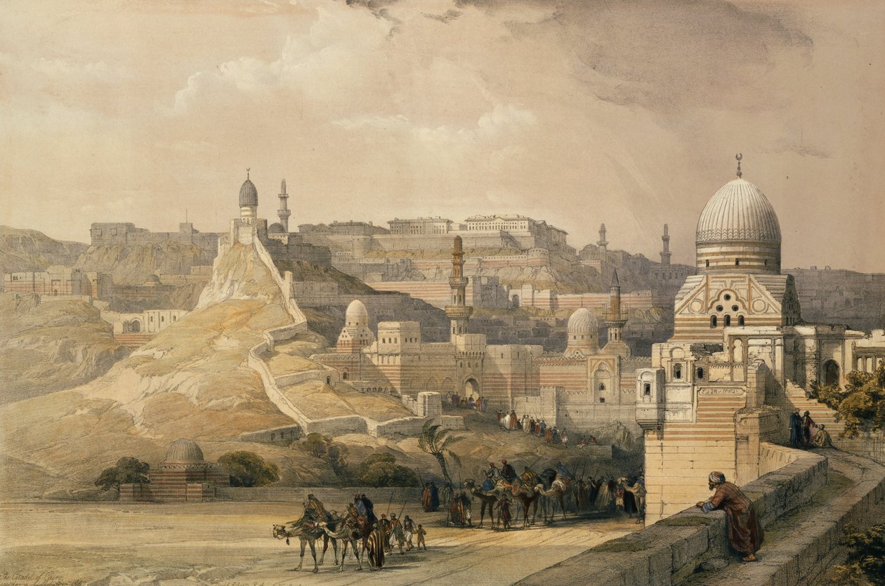 काहिरा का गढ़, मेहमत अली का निवास, मिस्र और नूबिया से, Vol.3, 1838 द्वारा डेविड रॉबर्ट्स
