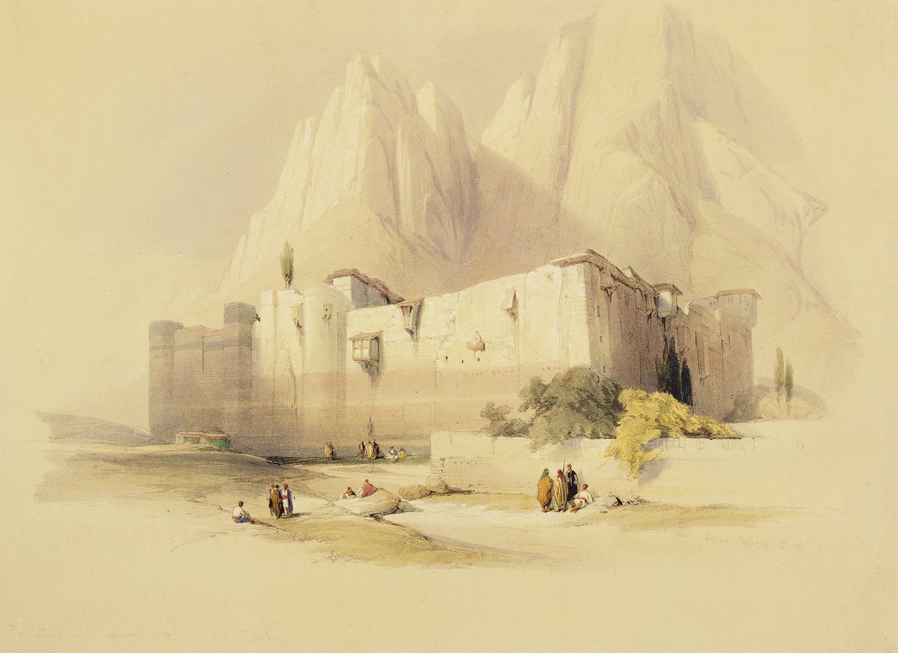 सेंट कैथरीन, माउंट सिनाई, 21 फरवरी 1839 के कॉन्वेंट, लुई पवित्र (1806-85) पब द्वारा उत्कीर्ण &39;द होली लैंड&39; के वॉल्यूम III से प्लेट 109 1849 द्वारा डेविड रॉबर्ट्स