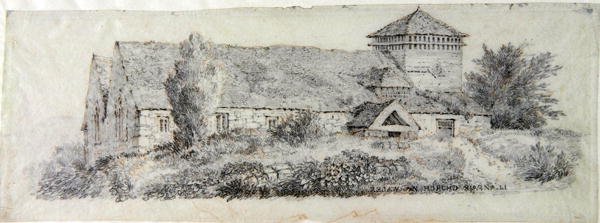 लल्नफ़ेयर चर्च, उत्तरी वेल्स, c.1813 द्वारा डेविड कॉक्स