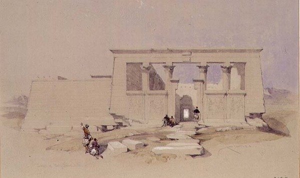 वादी दाबोड में मंदिर, नूबिया 1849 द्वारा डेविड रॉबर्ट्स