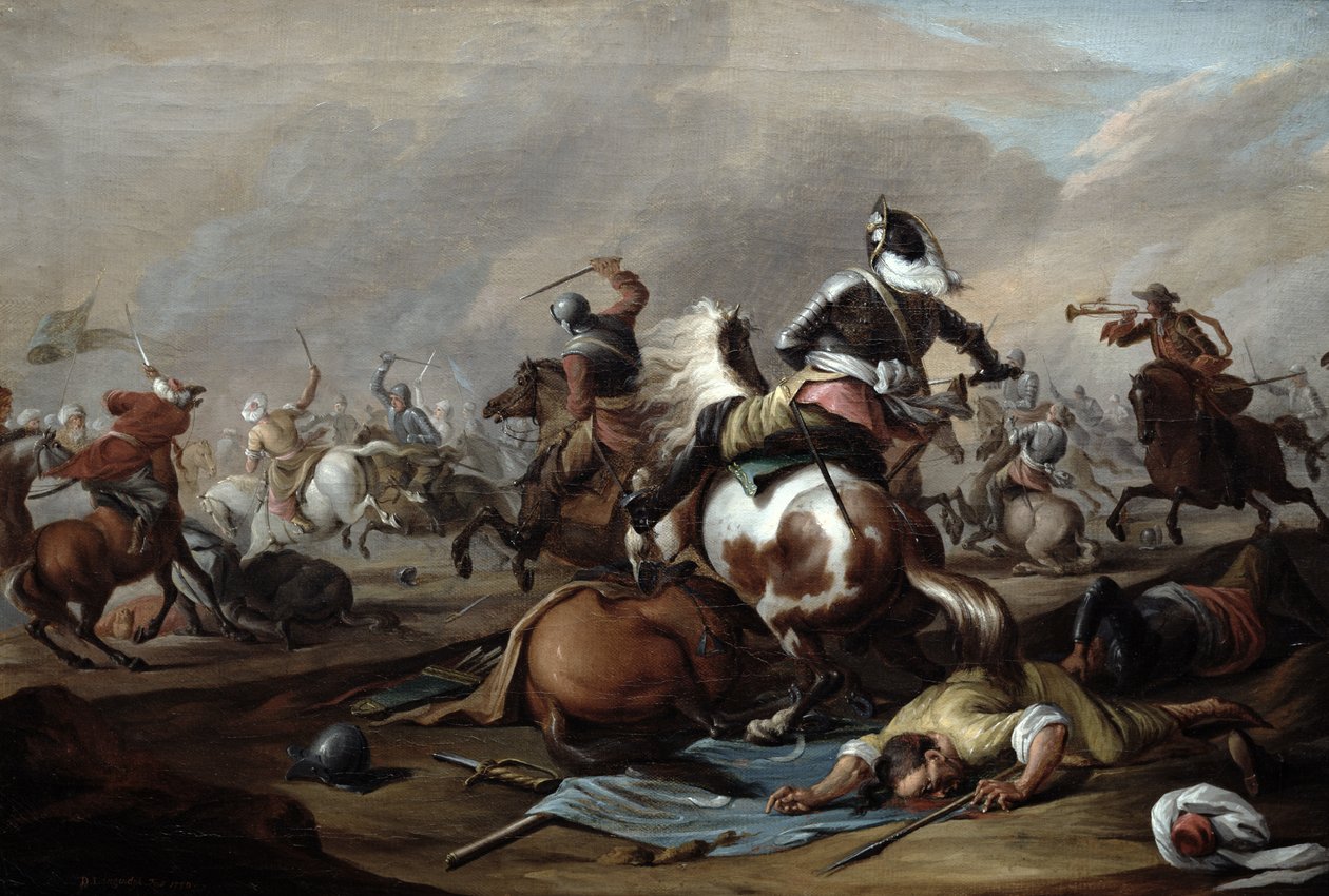द क्लैश ऑफ कैवेलरी, 1770 द्वारा डिर्क लैन्गेंडीक