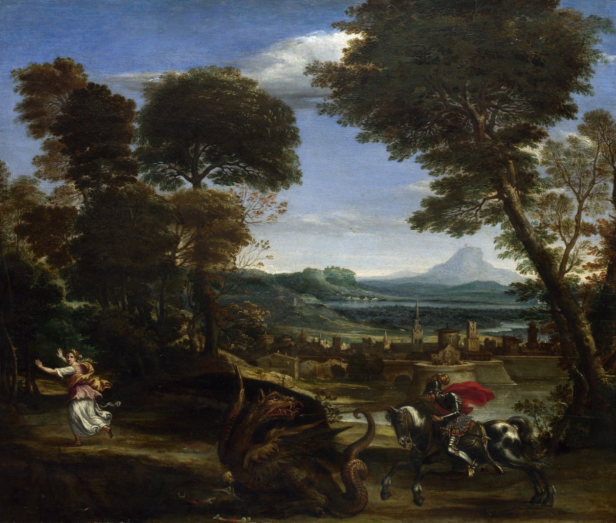 सेंट जॉर्ज ड्रैगन को मार रहा है द्वारा Domenichino