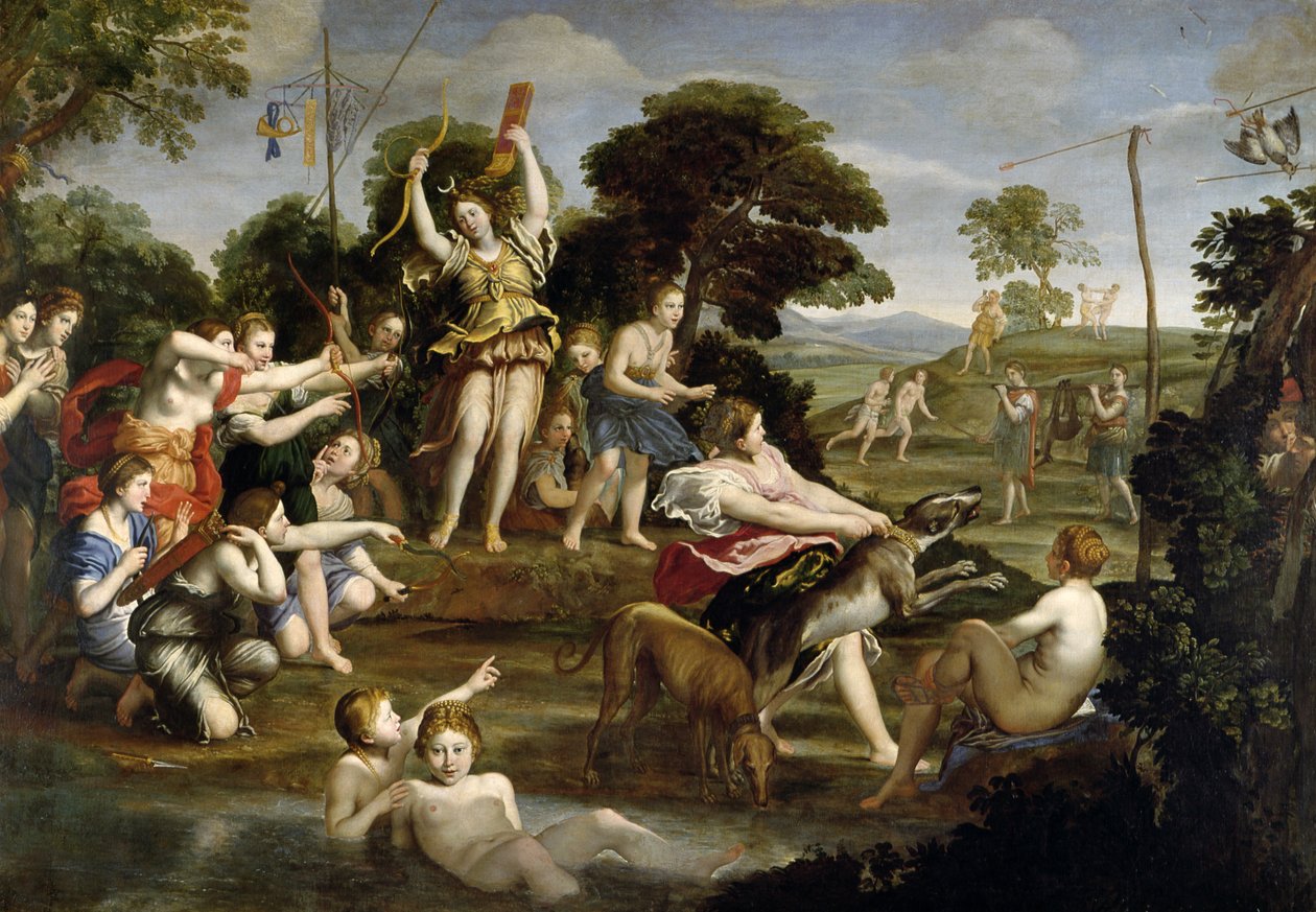 द हंट ऑफ़ डायना, 1616-17 द्वारा Domenichino