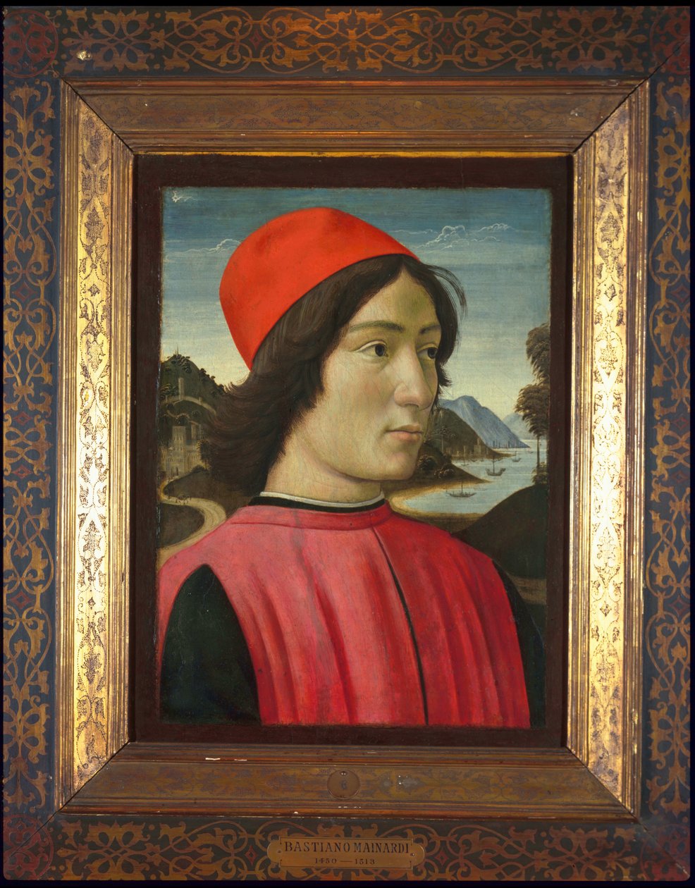 एक आदमी का पोर्ट्रेट, c.1490 (टेम्पल ऑन पैनल) द्वारा डोमनिको घिरालंदियो