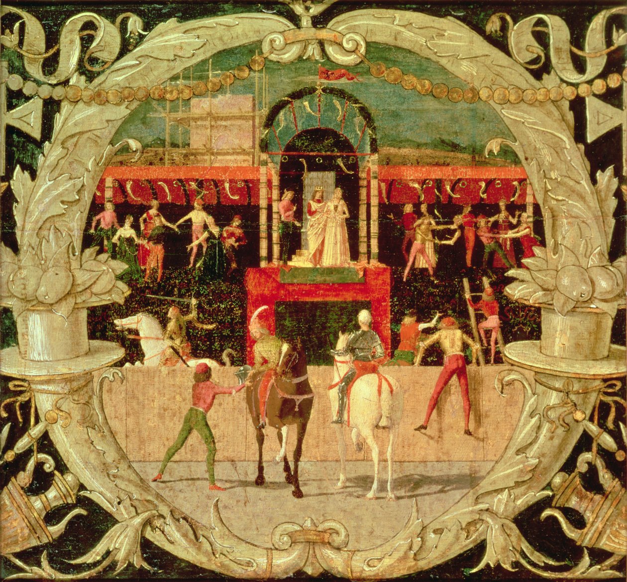 सबइन्स का बलात्कार (संकेत के बाद) c.1490 (टेम्पर ऑन पैनल) द्वारा डोमनिको मोरोन