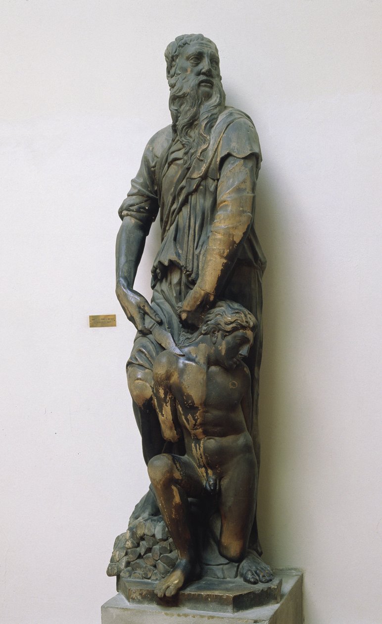 अब्राहम और इसहाक, 1421 (सोने का संगमरमर) द्वारा Donatello