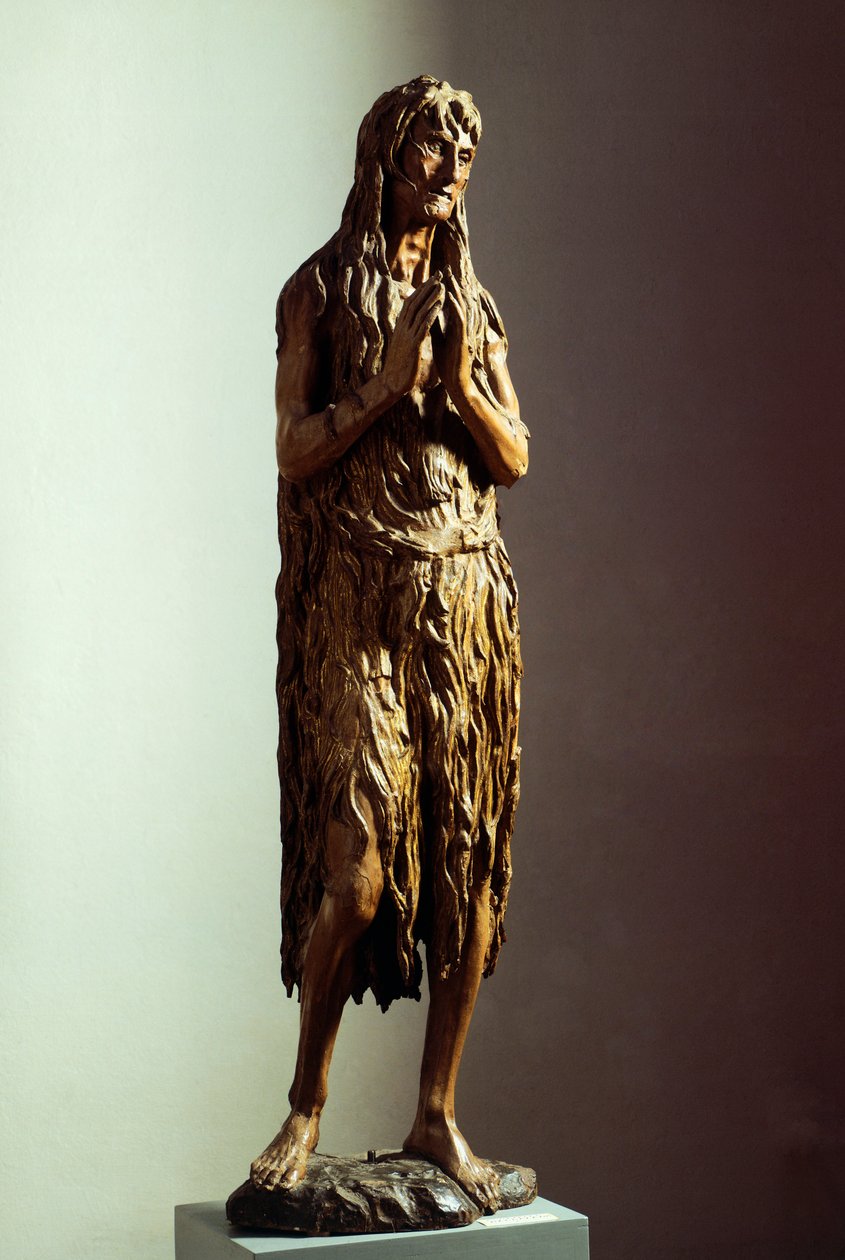 डोनाटेलो द्वारा पेनिटेंट मैग्डलीन (सीए 1386-1466), लकड़ी की मूर्ति द्वारा Donatello