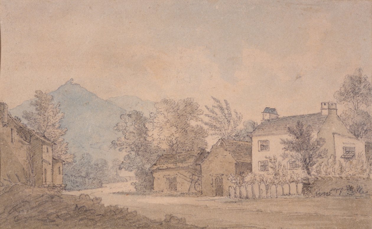कबूतर कॉटेज, ग्रेमेरे, c.1806 (wc कागज पर) द्वारा डोरा वर्ड्सवर्थ
