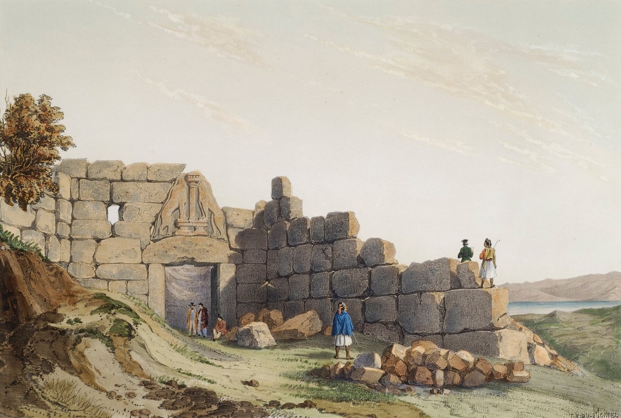 Mycenae में लॉयन गेट द्वारा यू मोनसेल थियोडोर