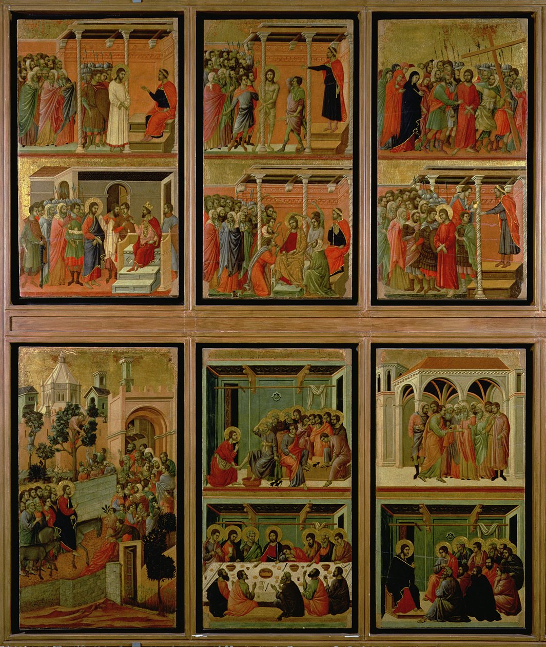 Maesta: 1308-11 जुनून से ग्यारह दृश्य, (पैनल पर तापमान) द्वारा ड्यूकियो डि बुओनिनसेग्ना