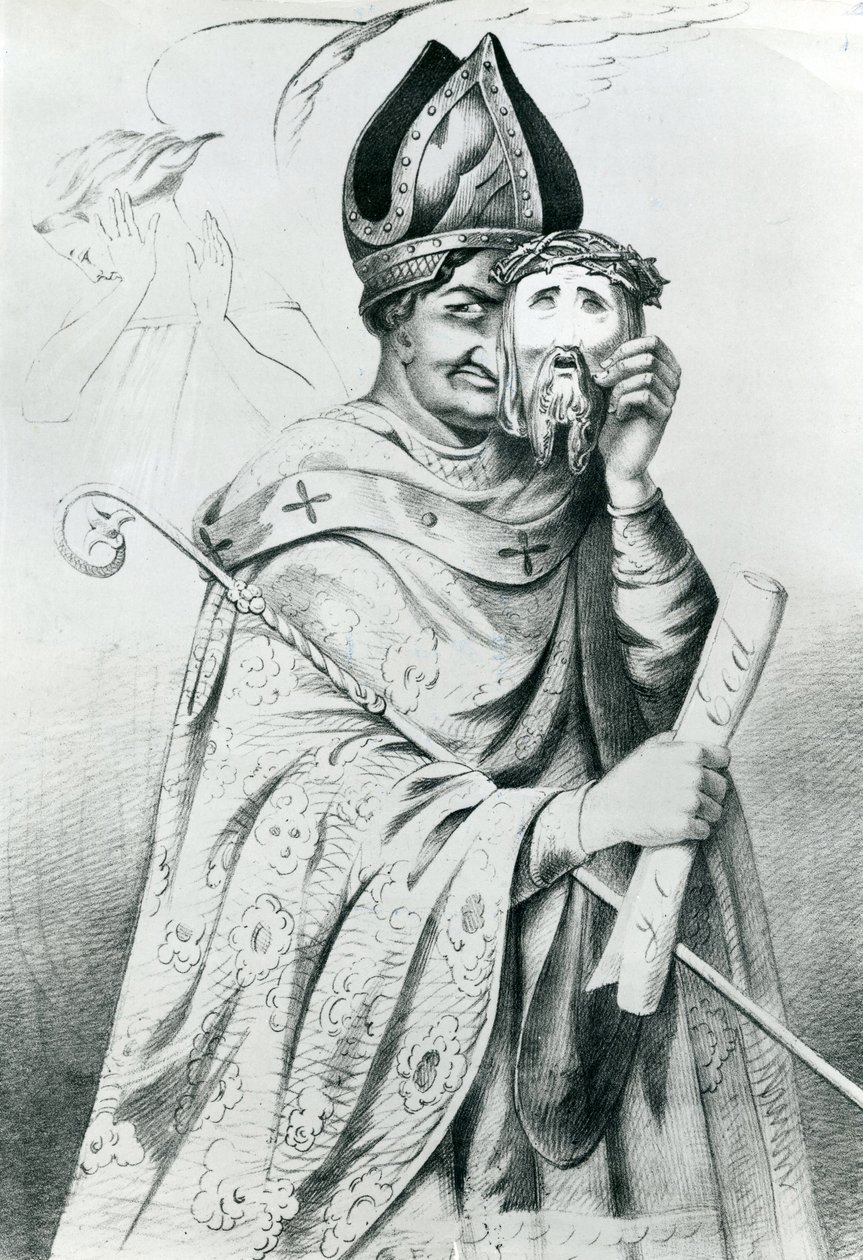 पोप पायस IX (1792-1878) का कैरिकेचर द्वारा डच स्कूल