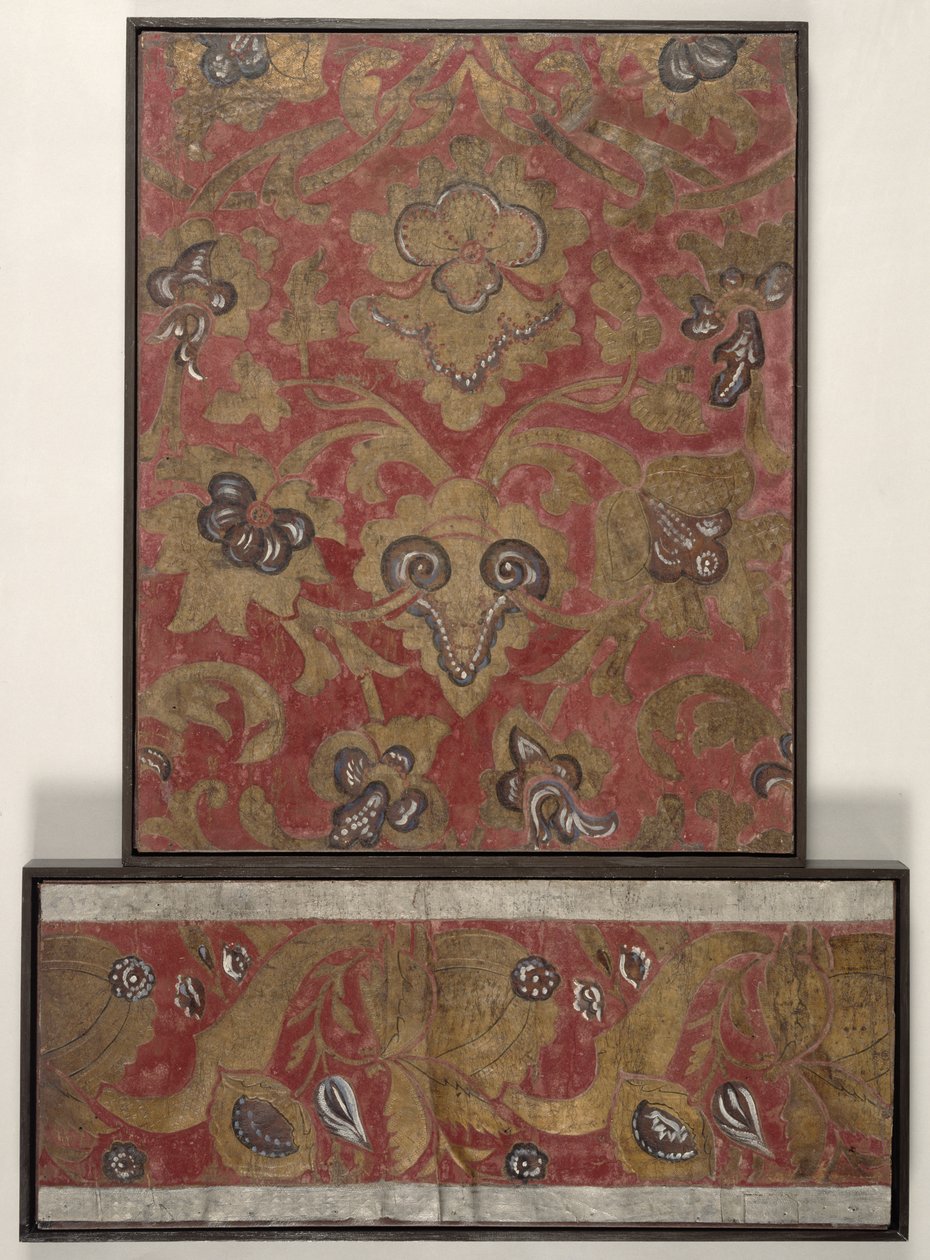 वॉलपेपर डिजाइन, c.1700 (चमड़ा) द्वारा डच स्कूल