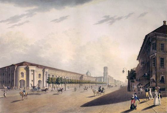 गोस्टिनी डावर, सेंट पीटर्सबर्ग, 1820 द्वारा ईआई येसाकोव