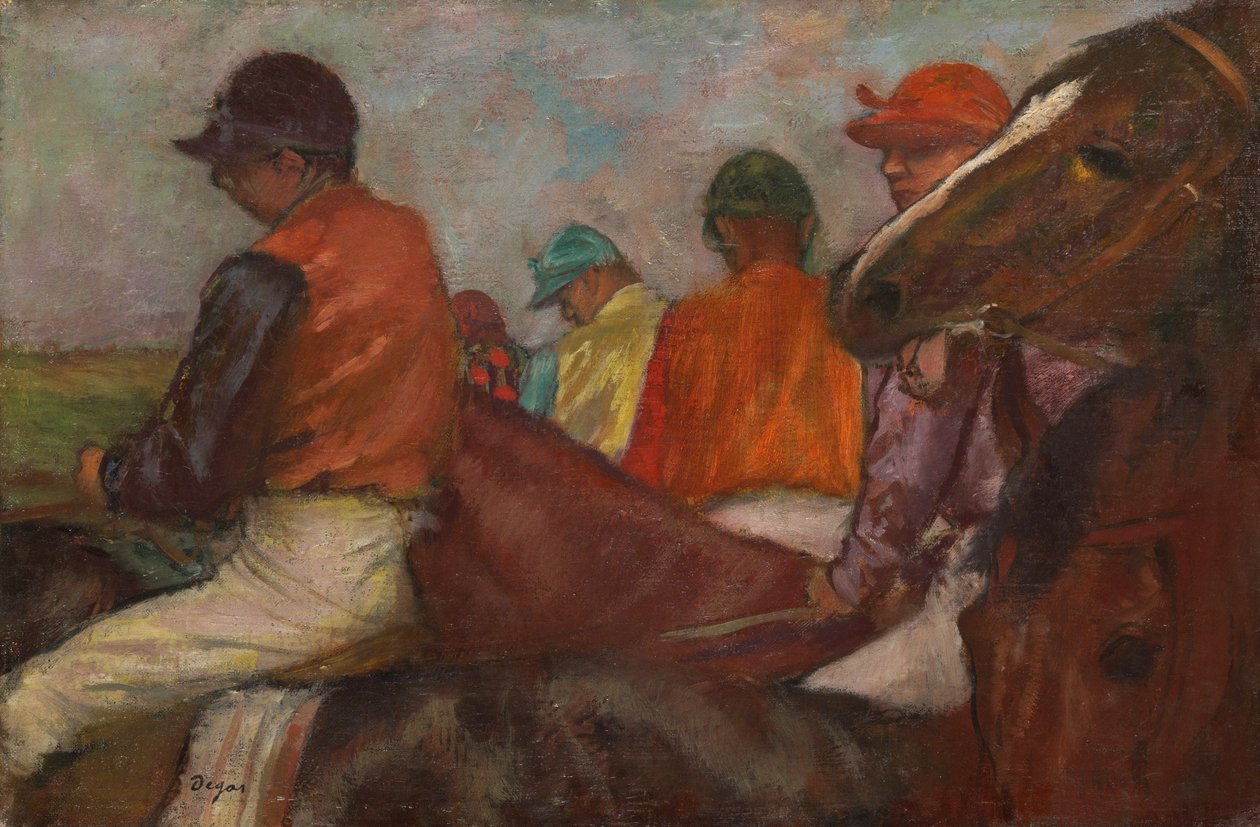 द जॉकीज, c.1882 द्वारा एडगर डीगास