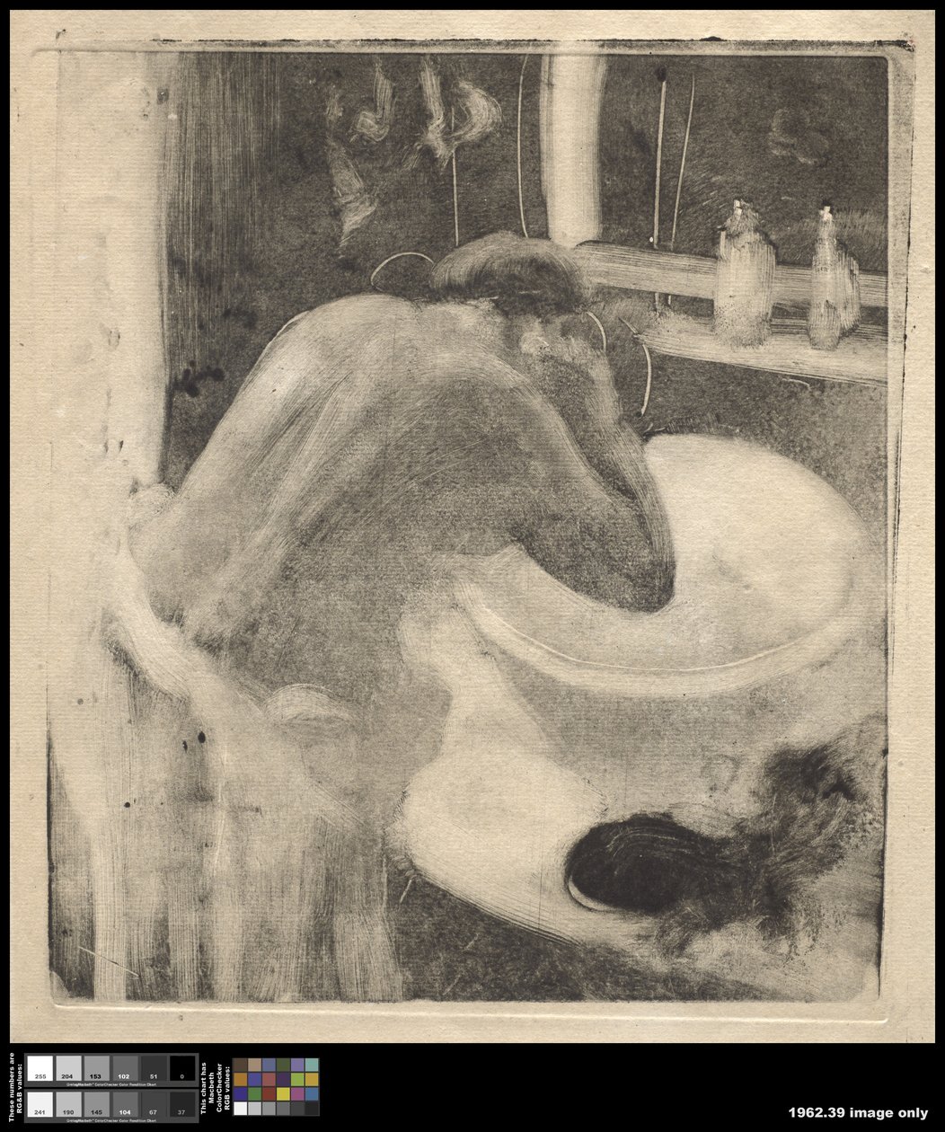 वाशबेसिन, c.1880-85 द्वारा एडगर डीगास