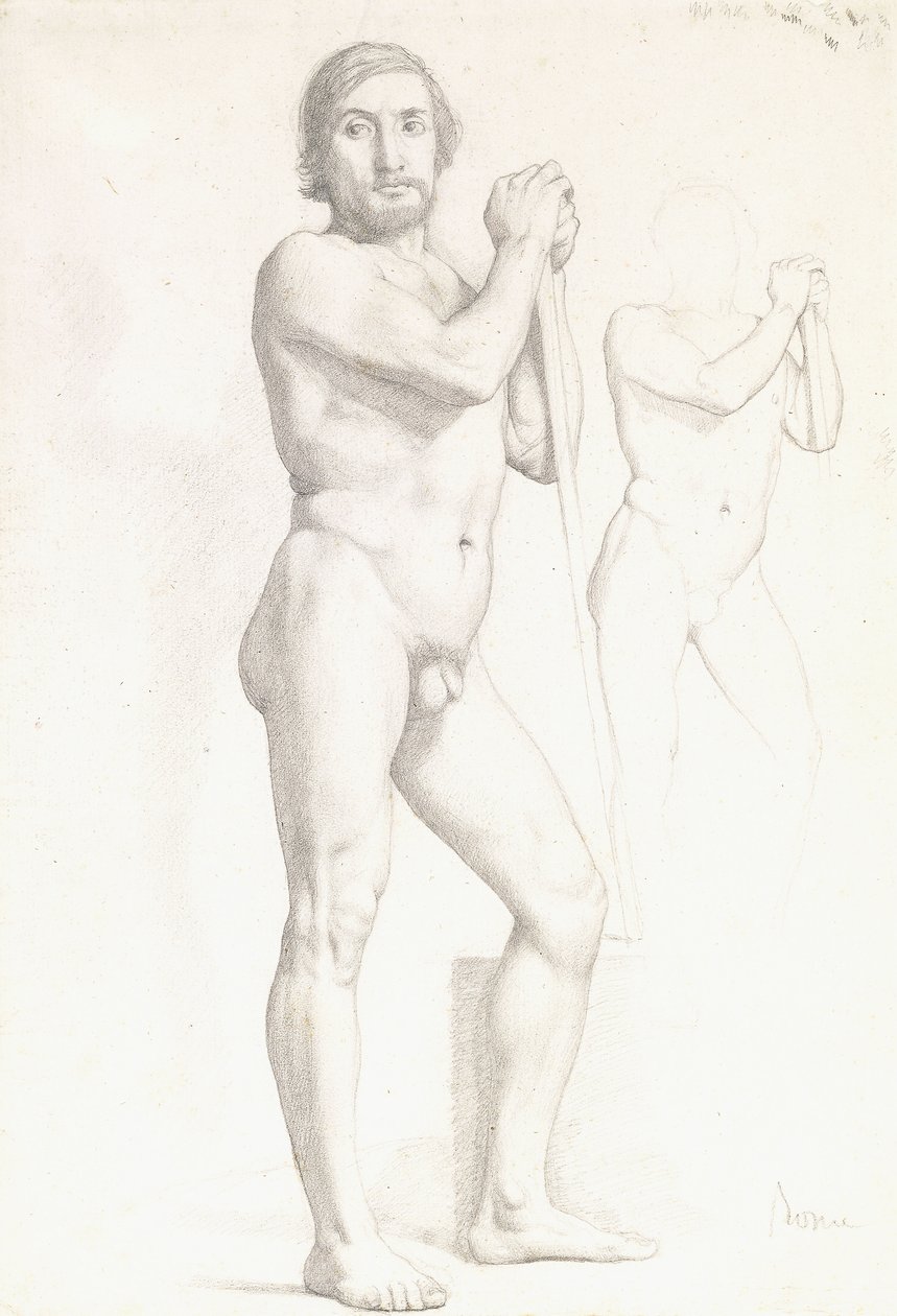 एक आदमी के दो अकादमिक अध्ययन, c.1856 द्वारा एडगर डीगास