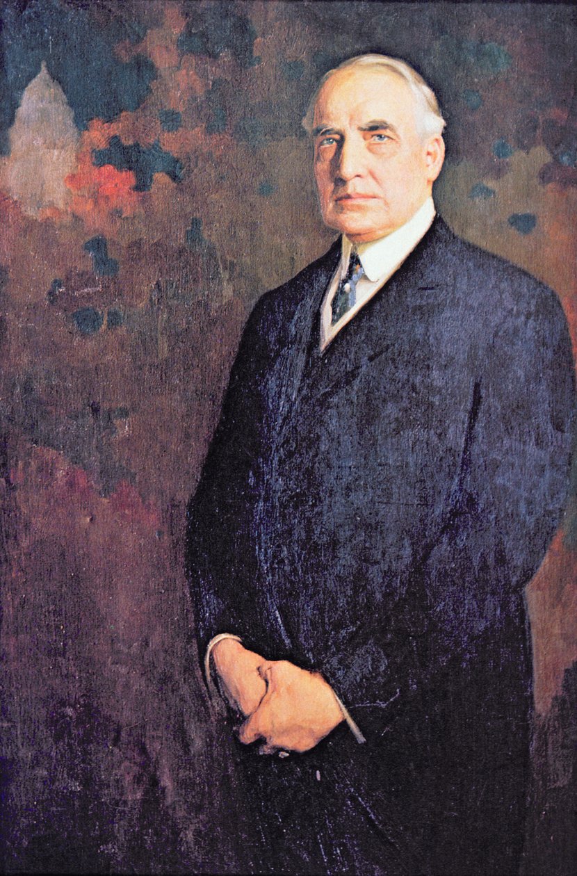 वॉरेन जी. हार्डिंग (1865-1923) (कलर लिथो) द्वारा एडमंड हॉजसन स्मार्ट