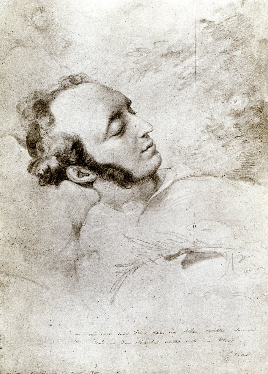 फेलिक्स मेंडेलसोहन (1809-47) उनकी मृत्यु पर, c.1847 द्वारा एडवर्ड बेंडेमैन