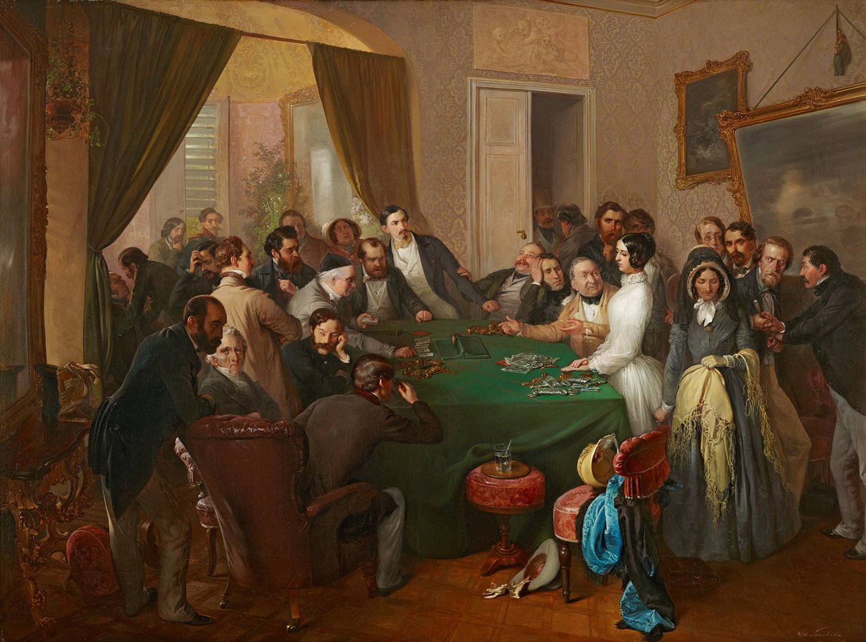 विल बैंक जुआ, 1840। द्वारा एडुआर्ड स्वोबोडा
