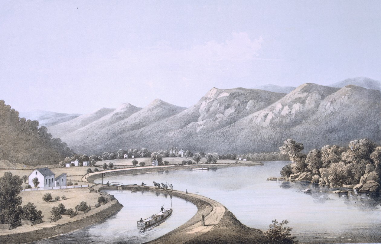 1858 में उत्तरी नदी, रॉकब्रिज काउंटी के मुहाने के पास जेम्स नदी नहर द्वारा एडवर्ड बेयर