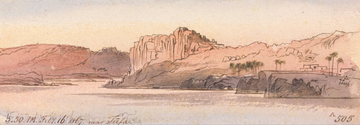 Tafa के पास, 5-50 बजे, 16 फरवरी 1867 (505A) द्वारा एडवर्ड लीयर