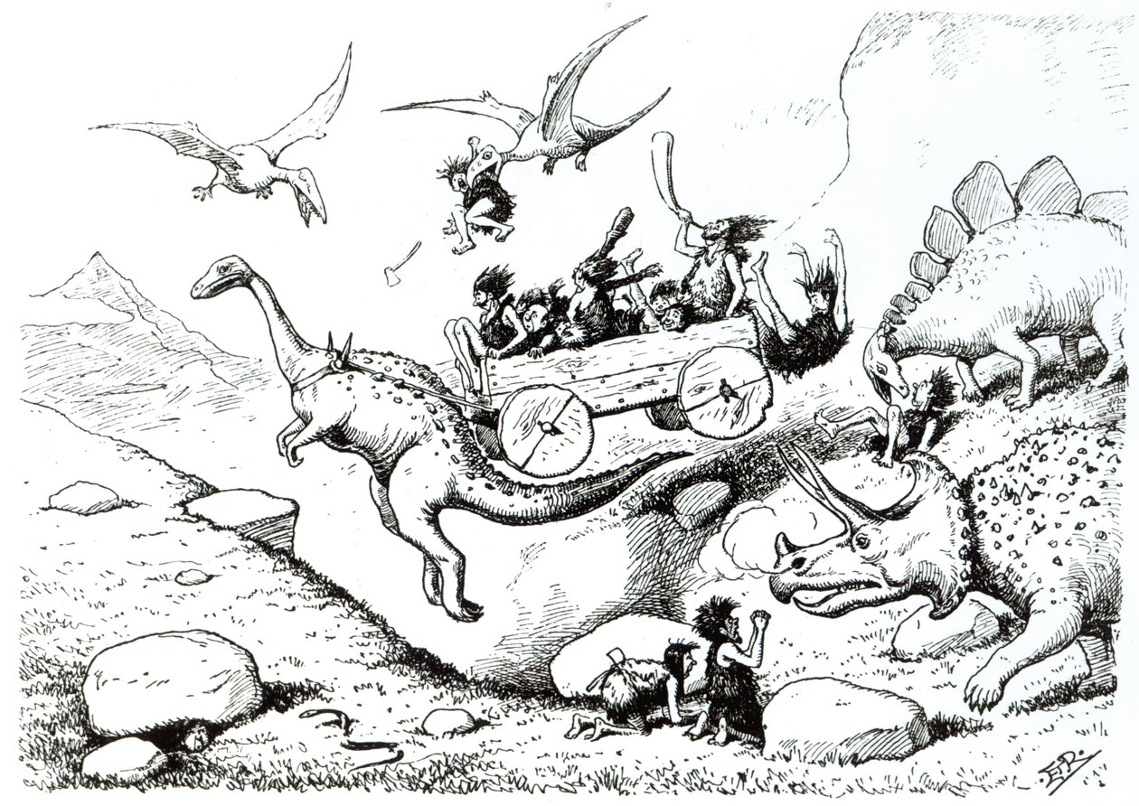 प्रागैतिहासिक पीप, 1894 (कलम और स्याही) द्वारा एडवर्ड टेनीसन रीड