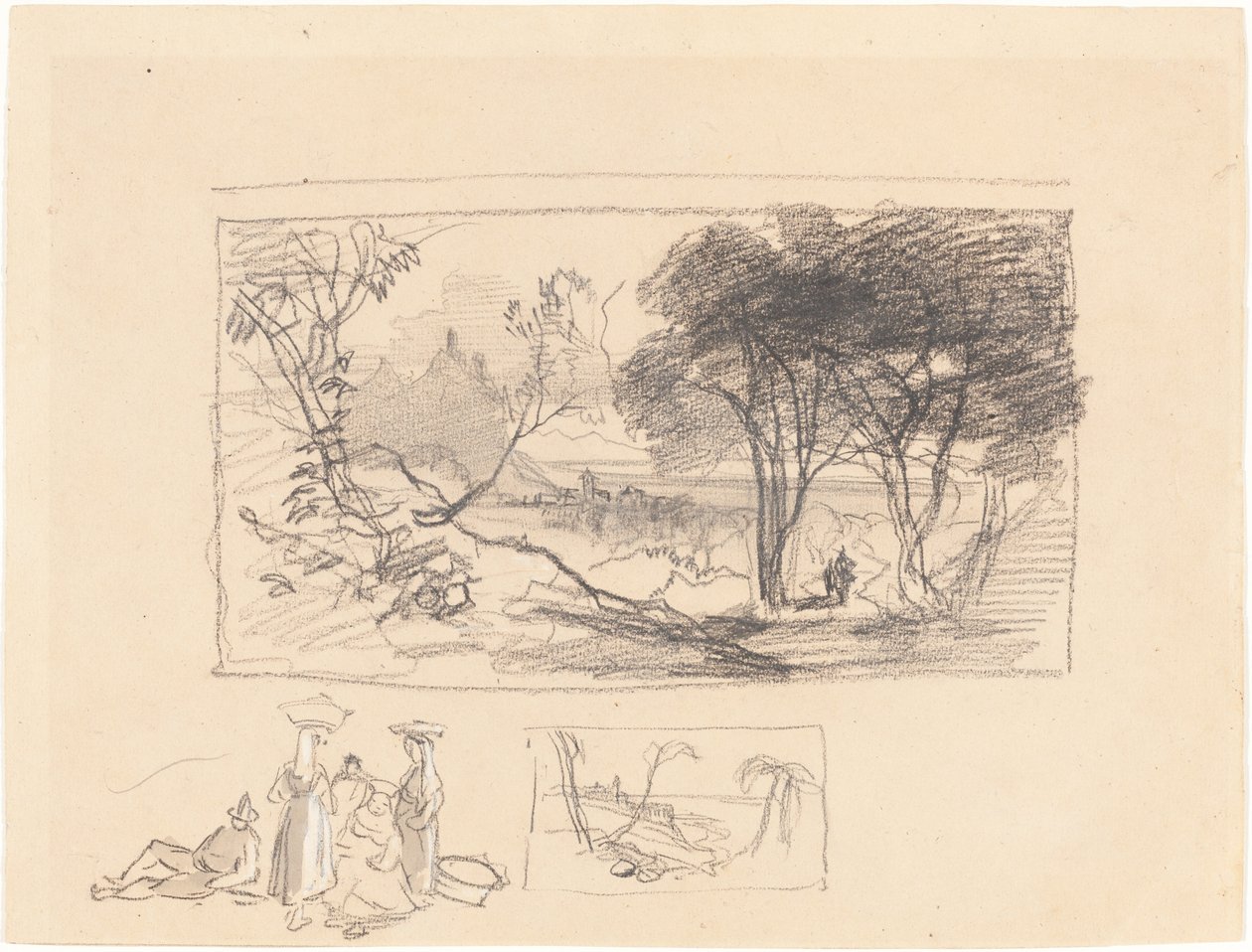 इटली में रेखाचित्र [रेक्टो], 18391845। द्वारा एडवर्ड लीयर