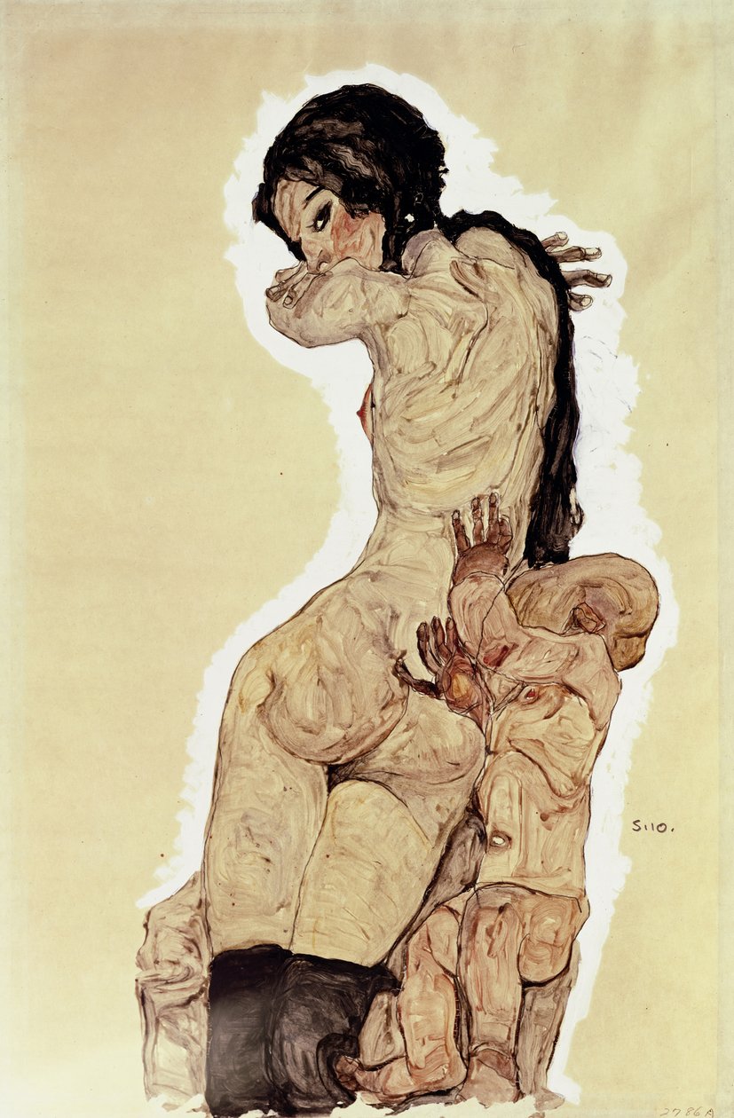 मदर एंड चाइल्ड, 1910 द्वारा इगोन शीले
