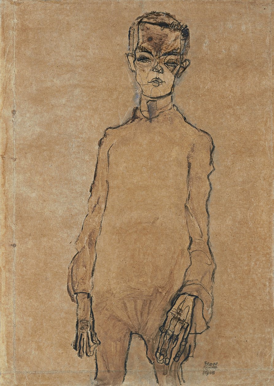सेल्फ-पोर्ट्रेट, 1910 द्वारा इगोन शीले