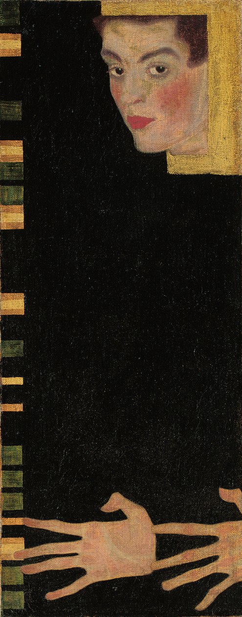 सेल्फ-पोर्ट्रेट विथ स्प्रेड फिंगर्स, 1909 द्वारा इगोन शीले