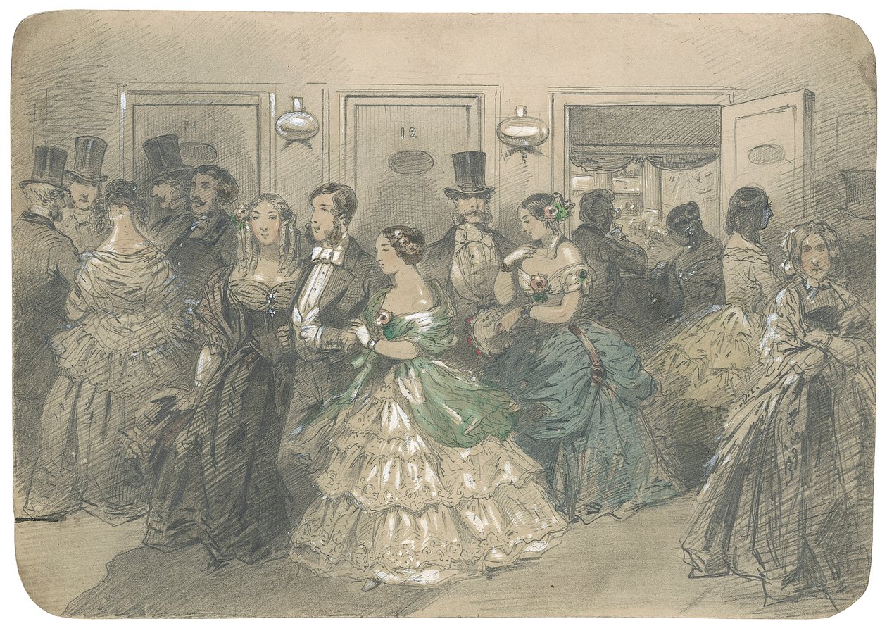 स्वीडिश ओपेरा, c.1850 (पेंसिल के साथ पेंसिल सफेद के साथ बढ़ाई गई) द्वारा एग्रोन सेलिफ़ लुंडग्रेन