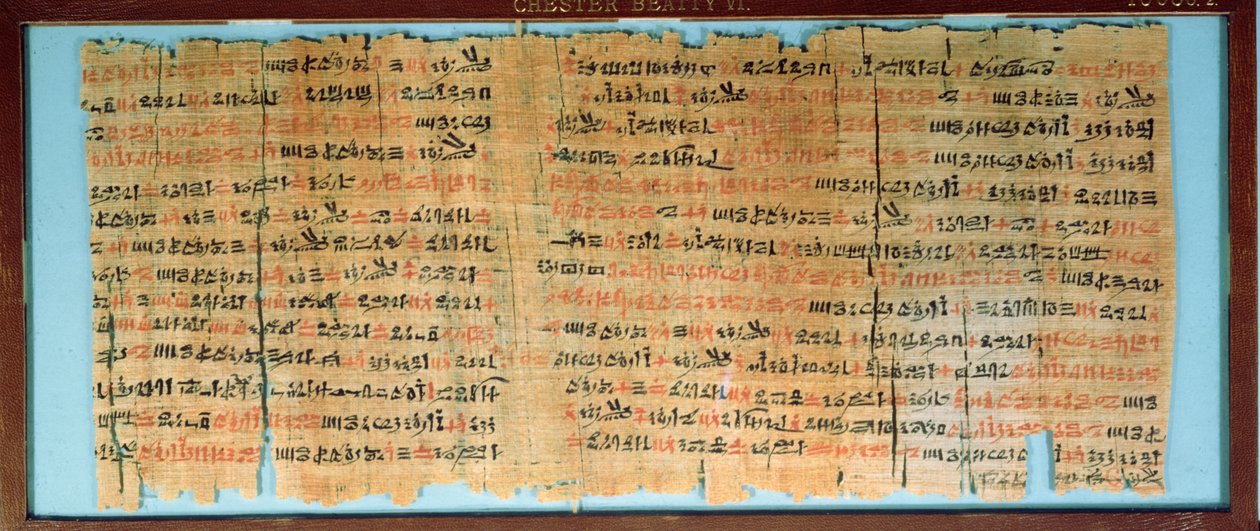 द चेस्टर बीट्टी मेडिकल पपीरस, न्यू किंगडम, c.1200BC (पेपिरस) द्वारा मिस्र का 19 वां राजवंश