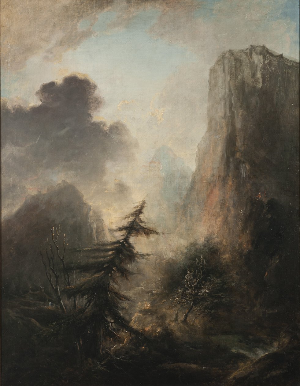 स्प्रूस के साथ लैंडस्केप, c.1780 द्वारा इलायस मार्टिन