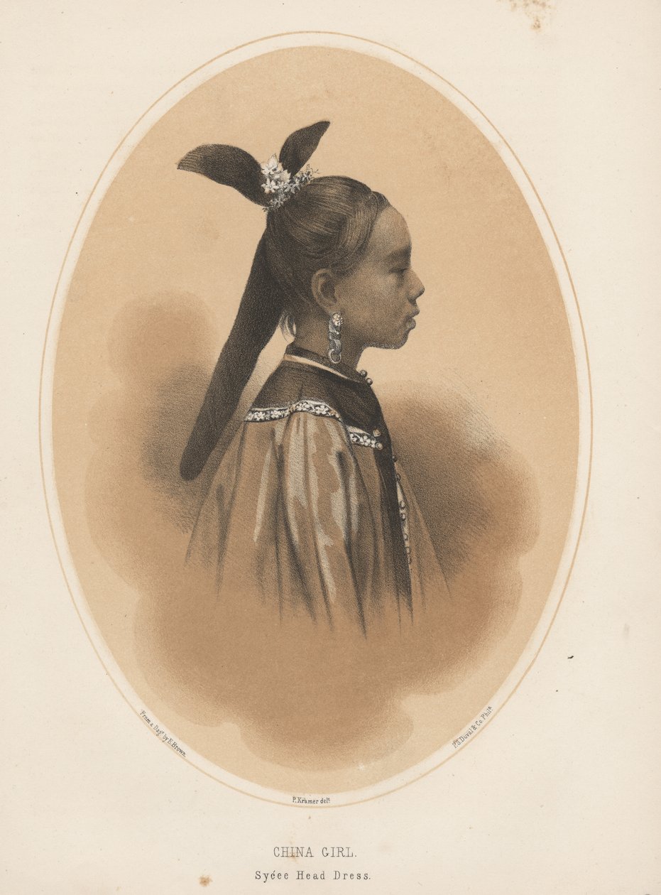 चाइना गर्ल, साइसी हेड ड्रेस, 1855 द्वारा एलीपलेट ब्राउन