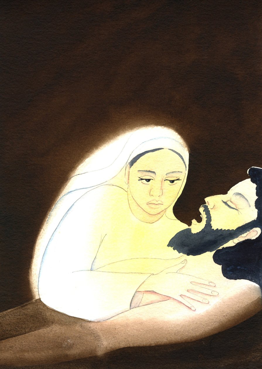 पीटा, 2001 (डब्ल्यू - सी ऑन पेपर) द्वारा एलिजाबेथ वांगो