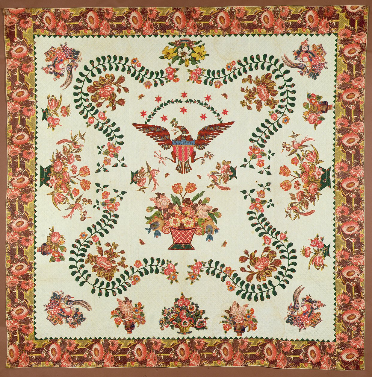 रजाई, c.1825 (आकर्षक कॉटन) द्वारा एलिजाबेथ वेल्श