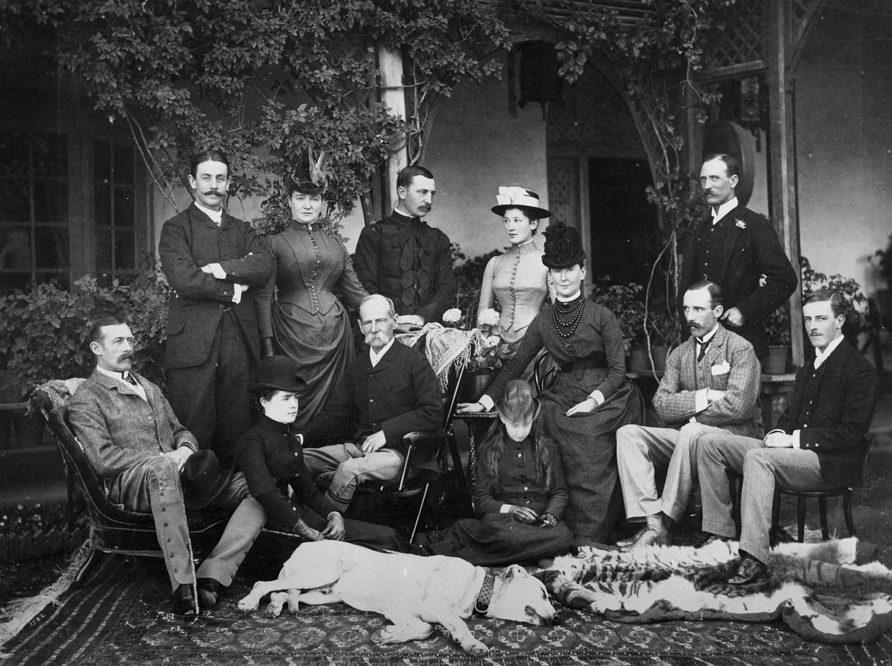 वाइस रीगल लॉज, भारत में समूह, c.1875-80 द्वारा अंग्रेजी फोटोग्राफर