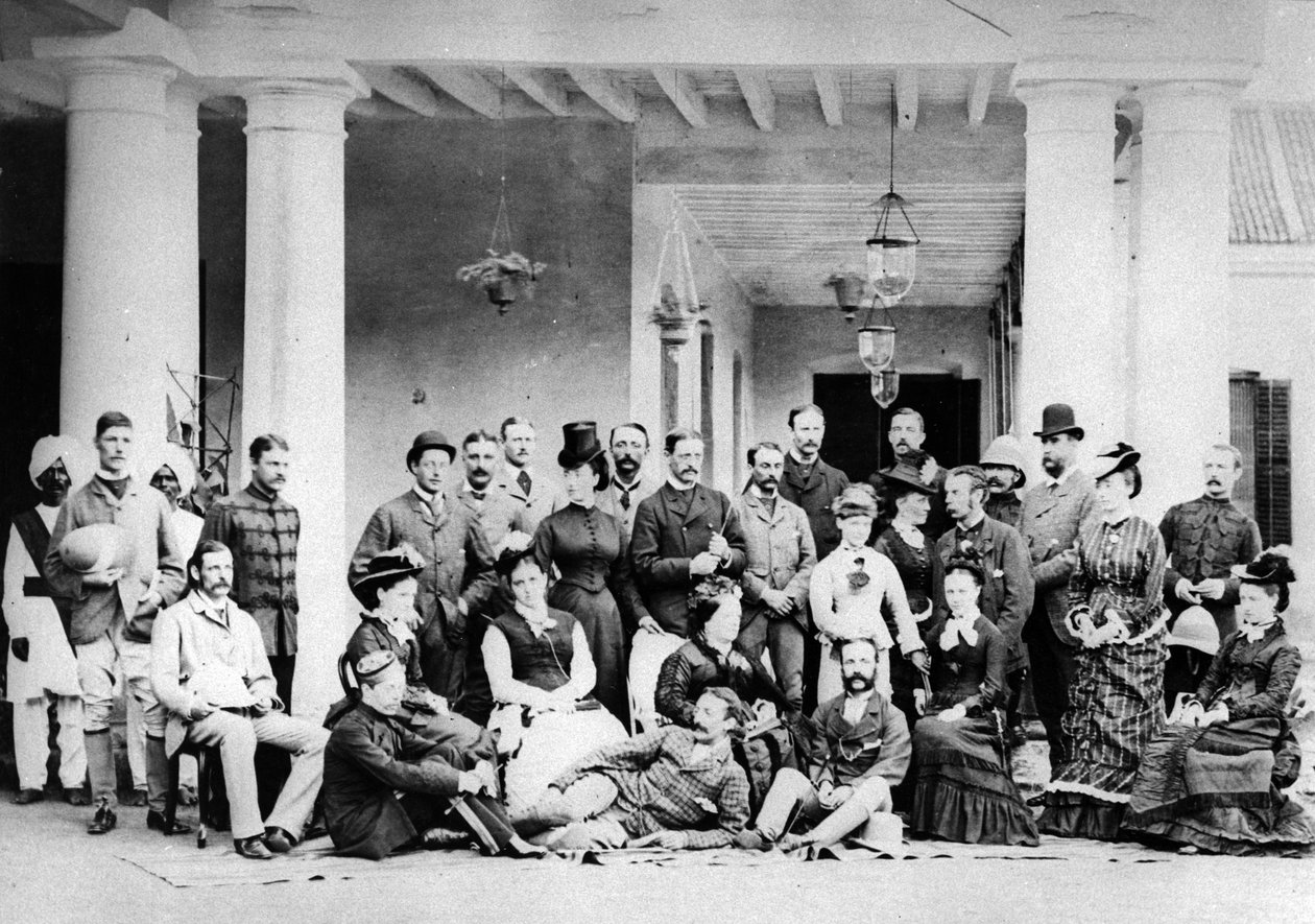 औपनिवेशिक भारत में यूरोपीय समूह, c.1870s द्वारा अंग्रेजी फोटोग्राफर