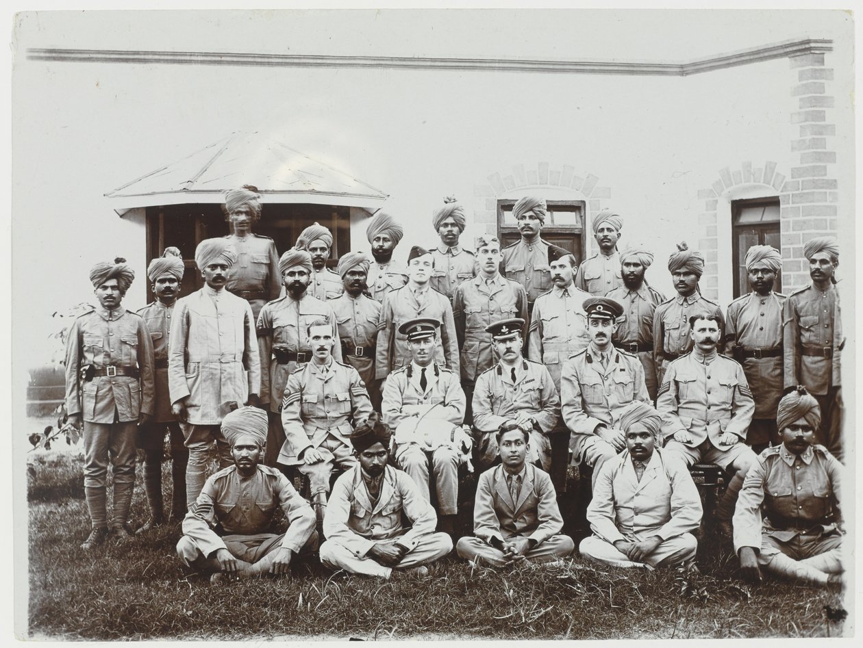 सैनिकों का समूह, 1914-15 द्वारा अंग्रेजी फोटोग्राफर