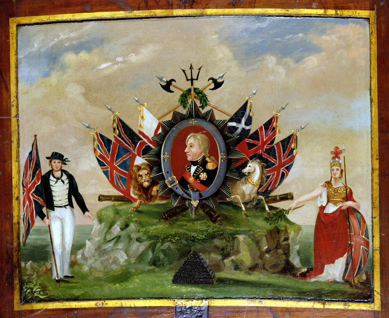 नेल्सन को श्रद्धांजलि (1758-1805) c.1820 द्वारा अंग्रेजी स्कूल